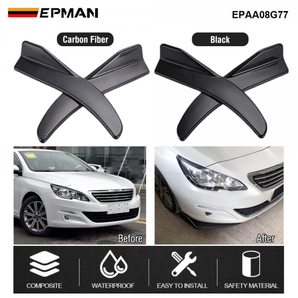 EPMAN 20SETS/CARTON 1 Pair/SET Car Bag Corner Bumper Spoiler Front Rear Lip Anti-Collision Universal Car Side Skirt Anti Collision Rear Corner Accessory EPAA08G77-20T