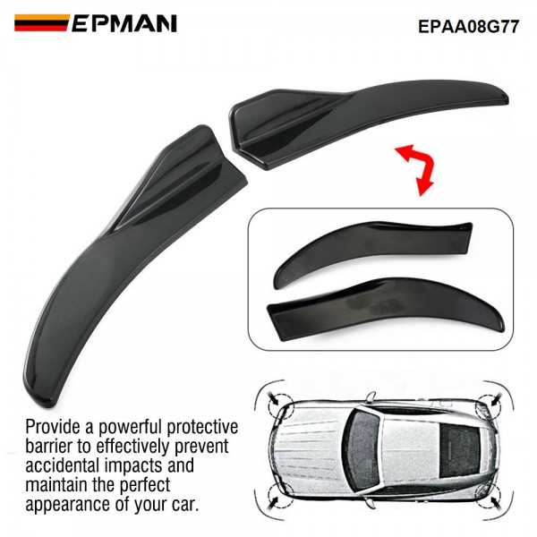 EPMAN 20SETS/CARTON 1 Pair/SET Car Bag Corner Bumper Spoiler Front Rear Lip Anti-Collision Universal Car Side Skirt Anti Collision Rear Corner Accessory EPAA08G77-20T