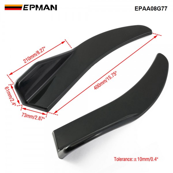 EPMAN 20SETS/CARTON 1 Pair/SET Car Bag Corner Bumper Spoiler Front Rear Lip Anti-Collision Universal Car Side Skirt Anti Collision Rear Corner Accessory EPAA08G77-20T