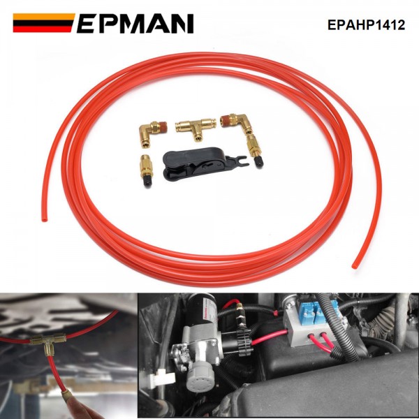 EPMAN Air Line Service Kit for Air Spring Bag Suspension Fitting 1/4 NPT Elbow Fitting 20 Feet Air Line Tubing EPAHP1412 EPMAN Air Line Service Kit for Air Spring Bag Suspension Fitting 1/4 NPT Elbow Fitting 20 Feet Air Line Tubing EPAHP1412