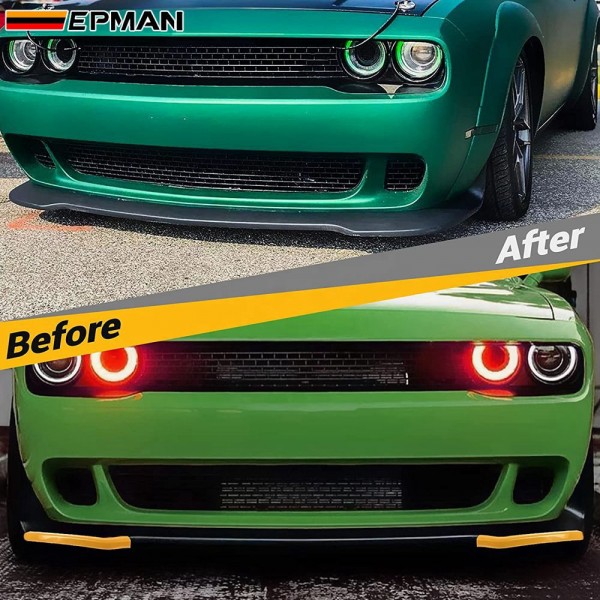 EPMAN 20SETS/CARTON Front Splitter Bumper Lip Protector Replacement for Dodge Challenger SRT Hellcat 2015-2021 EPCY1521D-20T