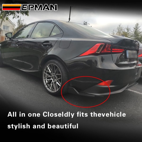 EPMAN 10SETS/CARTON Carbon Fiber ABS Universal Protector Car Rear Bumper Lip Strip Spoiler Side Skirt Anti Scratch Protector EPCY2248-10T