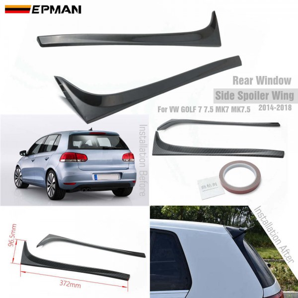 EPMAN 50SETS/CARTON Rear Window Spoiler Side Wing Trim Cover For VW GOLF 7 7.5 MK7 MK7.5 14-18 EPCY431-50T