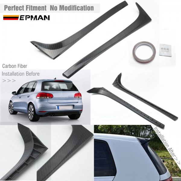 EPMAN 50SETS/CARTON Rear Window Spoiler Side Wing Trim Cover For VW GOLF 7 7.5 MK7 MK7.5 14-18 EPCY431-50T