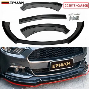 EPMAN 20SETS/CARTON 3pcs Car Front Bumper Splitter Lip Diffuser Spoiler Bumper Body Kits For Ford Mustang 2015 2016 2017