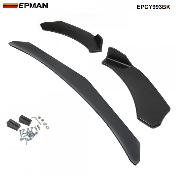 EPMAN 10SETS/CARTON 3pcs Universal Car Protector Front Lip Bumper Splitter Diffuser Fins Body Spoiler Kits For Ford For Benz For BMW For Honda