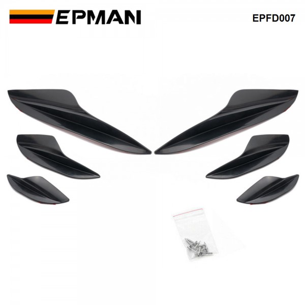 EPMAN 30SETS/CARTON Universal 6PCS/SET ABS Car Body Auto Anti-Collision Strip Decoration Bumper Lip Spoiler Valence Chin Diffuser Canards Trim Kit For Most Cars EPFD007-30T EPMAN 30SETS/CARTON Universal 6PCS/SET ABS Car Body Auto Anti-Collision Strip Decoration Bumper Lip Spoiler Valence Chin Diffuser Canards Trim Kit For Most Cars EPFD007-30T