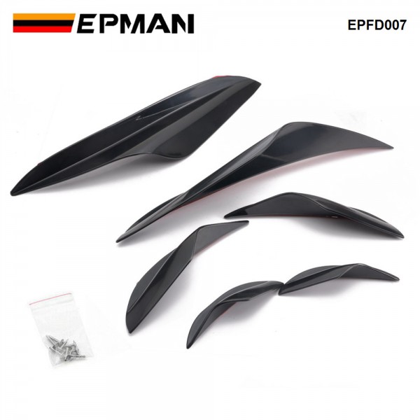 EPMAN 30SETS/CARTON Universal 6PCS/SET ABS Car Body Auto Anti-Collision Strip Decoration Bumper Lip Spoiler Valence Chin Diffuser Canards Trim Kit For Most Cars EPFD007-30T EPMAN 30SETS/CARTON Universal 6PCS/SET ABS Car Body Auto Anti-Collision Strip Decoration Bumper Lip Spoiler Valence Chin Diffuser Canards Trim Kit For Most Cars EPFD007-30T