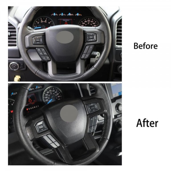 EPMAN 20SETS/CARTON Steering Wheel Trim Bezel Cover Trim Frame Decorative Interior Accessories for Ford F150 F250 F350 2015 2016 2017 Super Duty EPNSTF150-20T