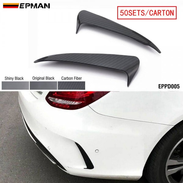 EPMAN 50SETS/CARTON Rear Bumper Lip Decoration Diffuser Splitter Fins Body Spoiler Canards Valence Chin Car Tuning Canard For W118 CLA35 CLA45 CLA180 CLA200 EPPD005-50T 