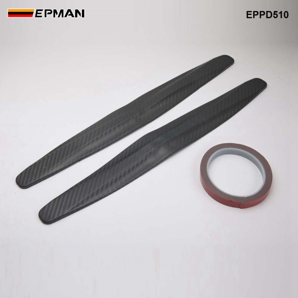 EPMAN 2PCS Car Bumper Protector Front Body Corner Lip Bumper Side Guard Rear Back Protection Carbon Fiber Stickers EPPD510 EPMAN 2PCS Car Bumper Protector Front Body Corner Lip Bumper Side Guard Rear Back Protection Carbon Fiber Stickers EPPD510