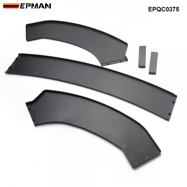 EPMAN 10SETS/CARTON Universal 3PCS Front Bumper Lip Flat Under Panel Splitter Plate Diffuser Wind Blade EPQC0375-10T 