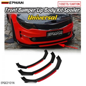 EPMAN - 10SETS/CARTON Universal Front Bumper Lip Flat Under Panel Splitter Spoiler Plate Diffuser EPQC2101N-10T