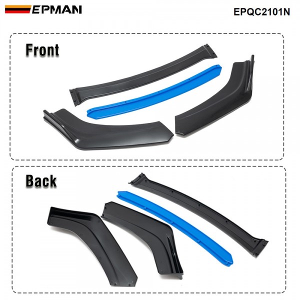 EPMAN - 10SETS/CARTON Universal Front Bumper Lip Flat Under Panel Splitter Spoiler Plate Diffuser EPQC2101N-10T