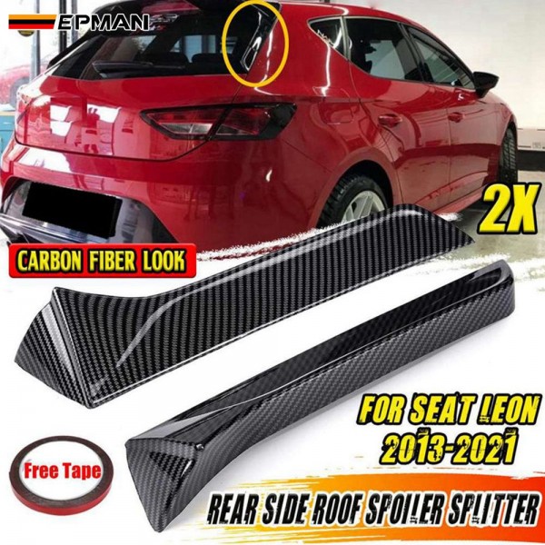 EPMAN 20SETS/CARTON Rear Side Roof Spoiler Window Side Wing Splitter For SEAT LEON 2013-2021 EPRSR1321-20T