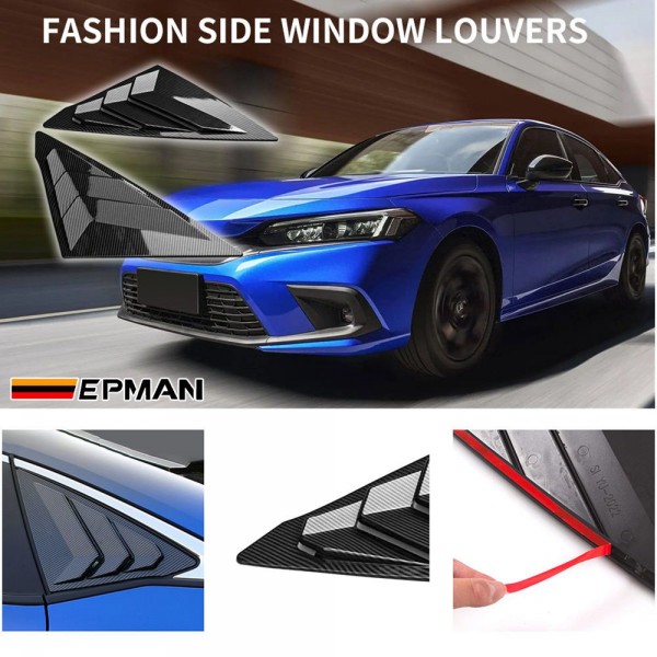EPMAN 20SETS/CARTON Rear Quarter Side Window Scoop Louver Air Vent Cover Fit for Honda Civic 16-20 EPSY1620HD-20T EPMAN 20SETS/CARTON Rear Quarter Side Window Scoop Louver Air Vent Cover Fit for Honda Civic 16-20 EPSY1620HD-20T