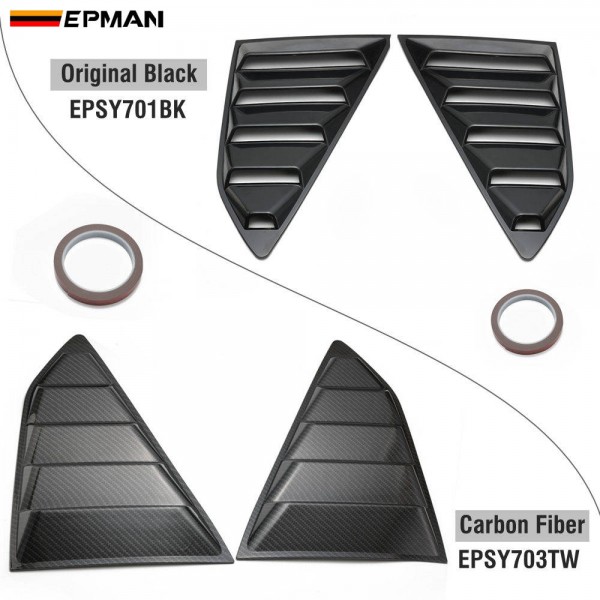 EPMAN 20SETS/CARTON 1 Pair Style ABS Rear Side Window Louver Quarter Window Panel Vent Scoop For Chevrolet Chevy Camaro 16-20 