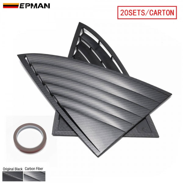 EPMAN 20SETS/CARTON Rear Quarter Window Louvers Spoiler Panel Carbon fibre ABS For Tesla Model 3 