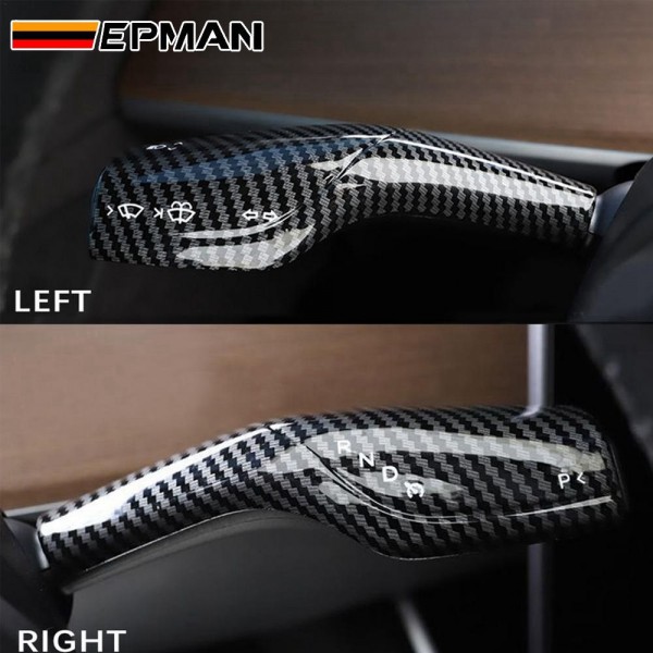 EPMAN Real Carbon Fiber For Tesla Model 3 Model Y Gear Shift Cover Gear Lever Steering Wheel Accessories Steering Wheel Lever Auto Parts EPTSL03YCB EPMAN Real Carbon Fiber For Tesla Model 3 Model Y Gear Shift Cover Gear Lever Steering Wheel Accessories Steering Wheel Lever Auto Parts EPTSL03YCB