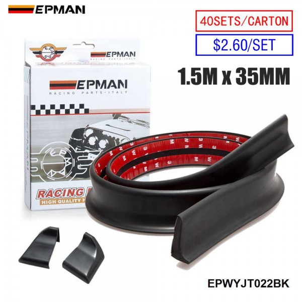 EPMAN 40SETS/CARTON Universal 1.5M*35MM 5ft Black Bumper Lip Splitter Chin Spoiler Body Trim EPWYJT022BK-40T EPMAN 40SETS/CARTON Universal 1.5M*35MM 5ft Black Bumper Lip Splitter Chin Spoiler Body Trim EPWYJT022BK-40T