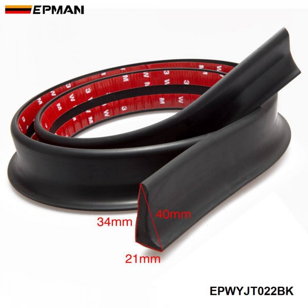 EPMAN 40SETS/CARTON Universal 1.5M*35MM 5ft Black Bumper Lip Splitter Chin Spoiler Body Trim EPWYJT022BK-40T