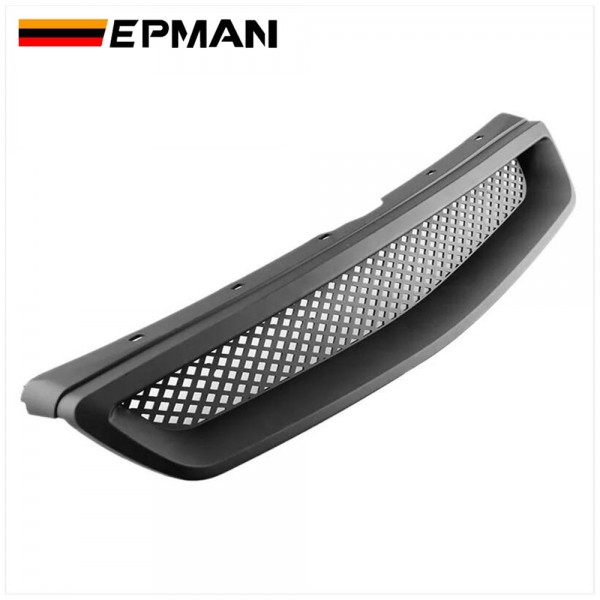 EPMAN 20PCS/CARTON Front Hood Grille Grill Air Flow Intake Mesh Fit for Honda Civic 1996-2003 JDM Type-R Style ABS Bumper Grille