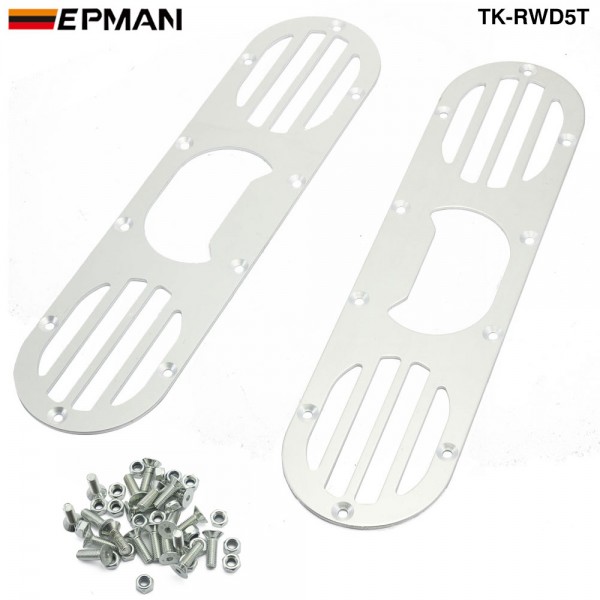 EPMAN 2PCS Aluminum Rear Bumper Race Air Diversion Diffuser Gunmetal For Honda Civic TK-RWD5T