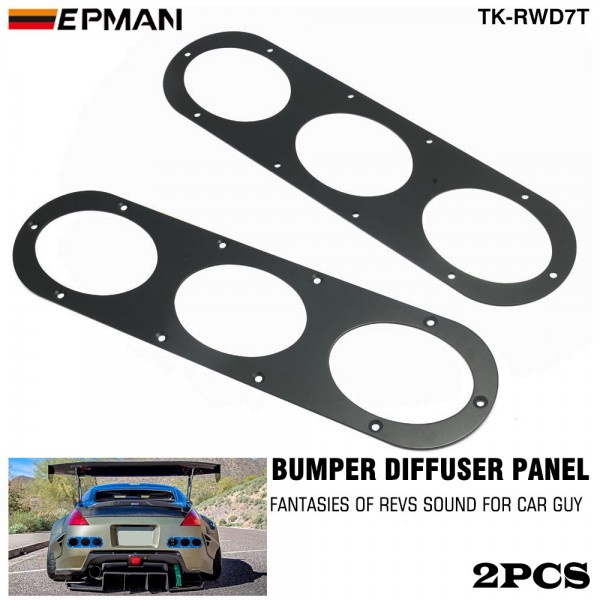 EPMAN Car Styling Universal Fitment Rear Bumper Air Diversion Diffuser Panel 2PCS TK-RWD7T