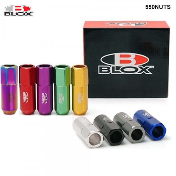 Blox Forged 7075 Aluminium Universal Racing Car Wheels Rims Lug Nuts M12X1.25 / M12X1.5,L : 60mm (20PCS/Set) 550NUTS