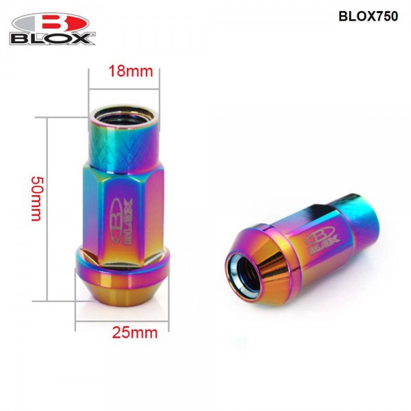 Blox Forged 7075 Aluminium Universal Racing Car Wheels Rims Lug Nuts  M12X1.25 / M12X1.5,L : 50mm (20PCS/Set)  TK-BLOX750