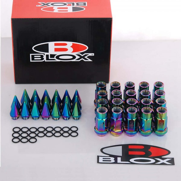 20PCS/SET Blox Racing Jdm Style 50MM Aluminium Extended Tuner Lug Nuts With Spike For Wheels Rims M12X1.25 / M12X1.5 BLOX750DJT