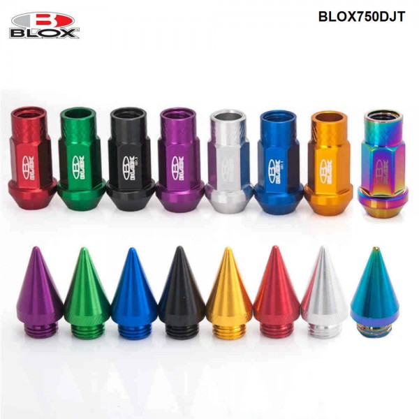 20PCS/SET Blox Racing Jdm Style 50MM Aluminium Extended Tuner Lug Nuts With Spike For Wheels Rims M12X1.25 / M12X1.5 BLOX750DJT