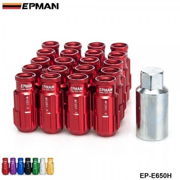 EPMAN - High Performance Racing Lug Nuts Aluminum 20PCS M12x1.25 / M12x1.5 Open End Extenede Turner With Key For Honda Toyota Ford Wheel Nuts Screw EP-E650H EPMAN - High Performance Racing Lug Nuts Aluminum 20PCS M12x1.25 / M12x1.5 Open End Extenede Turner With Key For Honda Toyota Ford Wheel Nuts Screw EP-E650H