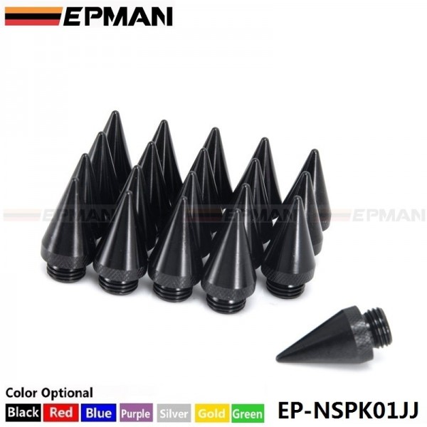 EPMAN 20pcs/pack Fantastic Look Aluminum Wheel Lug nuts Spikes Spear tip EP-NSPK01JJ