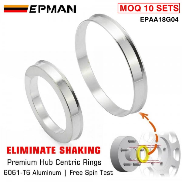 EPMAN Hub Centric Rings Wheel Center Hub Ring Bore Spacer Aluminum Alloy (4pcs/set) High Speed Driving EPAA18G04