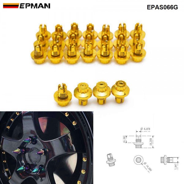 EPMAN -25PCS/Pack Plastic Wheels Rivets Fits AH Ds Series Wheel Rims Cap Lip Screw Bolt Tires