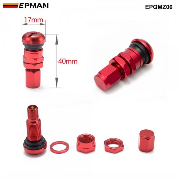 EPMAN 4pcs / set Universal Motorcycle Car Wheel Tubeless Tire Valve Air Caps for Tire Valve Stem Aluminium Metal Air Valve Stem EPQMZ06