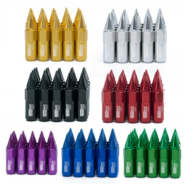 TANSKY - 20Pcs Set M14X1.5 Spiked Extended 60MM Aluminum Tuner Lugs Nuts Wheels/Rims TK-DD550B15JT TANSKY - 20Pcs Set M14X1.5 Spiked Extended 60MM Aluminum Tuner Lugs Nuts Wheels/Rims TK-DD550B15JT