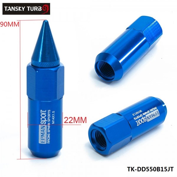TANSKY - 20Pcs Set M14X1.5 Spiked Extended 60MM Aluminum Tuner Lugs Nuts Wheels/Rims TK-DD550B15JT TANSKY - 20Pcs Set M14X1.5 Spiked Extended 60MM Aluminum Tuner Lugs Nuts Wheels/Rims TK-DD550B15JT