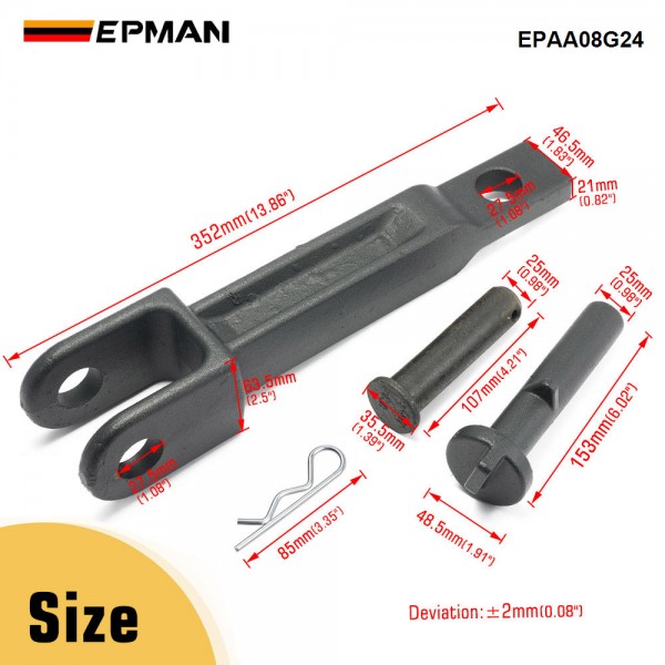 EPMAN A20-6014 Single Tow Hook Compatible with Peterbilt/Kenworth with Pull Pin (A65-6008) and Frame Pin (A65-6007) EPAA08G24 EPMAN A20-6014 Single Tow Hook Compatible with Peterbilt/Kenworth with Pull Pin (A65-6008) and Frame Pin (A65-6007) EPAA08G24