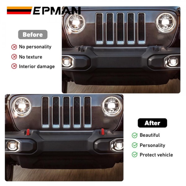 EPMAN 100SETS/CARTON Trailer Hook Protective Cover Tow Hook Covers For Jeep Wrangler JK JL JT 07-23 Front Bumper Trailer Hook Cover, Trailer Buffer Block EPAA08G49-100T EPMAN 100SETS/CARTON Trailer Hook Protective Cover Tow Hook Covers For Jeep Wrangler JK JL JT 07-23 Front Bumper Trailer Hook Cover, Trailer Buffer Block EPAA08G49-100T