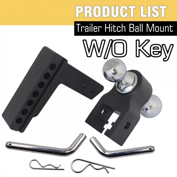 (MOQ:2 SETS) EPMAN Adjustable Trailer Hitch 2" Receiver 6" Drop/Rise Drop Hitch 12500 LBS GTW Ball Mount 2" 2-5/16" Dual Towing Ball Double Locks EPAA12G12 (MOQ:2 SETS) EPMAN Adjustable Trailer Hitch 2" Receiver 6" Drop/Rise Drop Hitch 12500 LBS GTW Ball Mount 2" 2-5/16" Dual Towing Ball Double Locks EPAA12G12