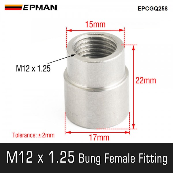 EPMAN Oxygen Sensor Recessed Weld Bung Mild Steel M12*1.25 Thread Fits All O2 Sensors Cars, Trucks, Motorcycles EPCGQ258 EPMAN Oxygen Sensor Recessed Weld Bung Mild Steel M12*1.25 Thread Fits All O2 Sensors Cars, Trucks, Motorcycles EPCGQ258
