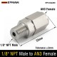 EPMAN Tube Adapter Flare Fitting AN-3 (3AN) Female To 1/8" NPT Male Stainless Steel Oil Tube And Oil Cooling Adapter EPCGQ260 EPMAN Tube Adapter Flare Fitting AN-3 (3AN) Female To 1/8" NPT Male Stainless Steel Oil Tube And Oil Cooling Adapter EPCGQ260