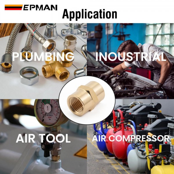 EPMAN Multi-Purpose 1/4" NPT Or 1/8" NPT Thread Female Hex Union Coupling Fitting Connector for Water/Oil/LPG/Natural Gas Piping EPMAN Multi-Purpose 1/4" NPT Or 1/8" NPT Thread Female Hex Union Coupling Fitting Connector for Water/Oil/LPG/Natural Gas Piping
