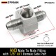 EPMAN AN-3 3AN Male to Male Union Adapter with 1/8" Side Port | Stainless Steel Oil Pressure Gauge Fitting EPCGQ274