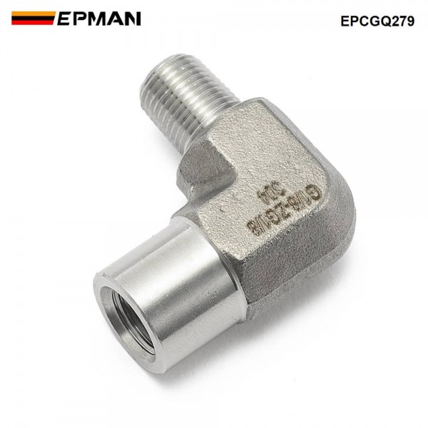 EPMAN Stainless Steel 90 Degree NPT Elbow 1/8 Inch Male to Female Air Oil Fuel Fitting EPCGQ279