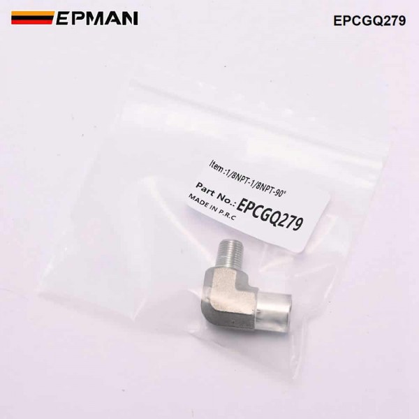 EPMAN Stainless Steel 90 Degree NPT Elbow 1/8 Inch Male to Female Air Oil Fuel Fitting EPCGQ279