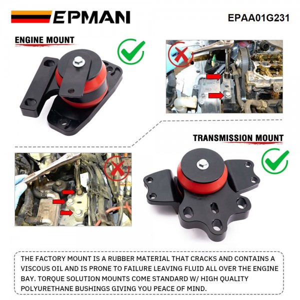 EPMAN Engine Motor Transmission Mount For VW MK6 MK5 Jetta Golf GTI R Passat Audi 2.0T EPAA01G231 EPMAN Engine Motor Transmission Mount For VW MK6 MK5 Jetta Golf GTI R Passat Audi 2.0T EPAA01G231