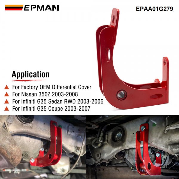 EPMAN Differential Diff Brace Bracket for Nissan 350Z Infiniti G35 VQ35DE VQ35DET OEM Cover | Anti-Wheel Hop Chassis Stabilizer Bolt-On Kit EPAA01G279 EPMAN Differential Diff Brace Bracket for Nissan 350Z Infiniti G35 VQ35DE VQ35DET OEM Cover | Anti-Wheel Hop Chassis Stabilizer Bolt-On Kit EPAA01G279